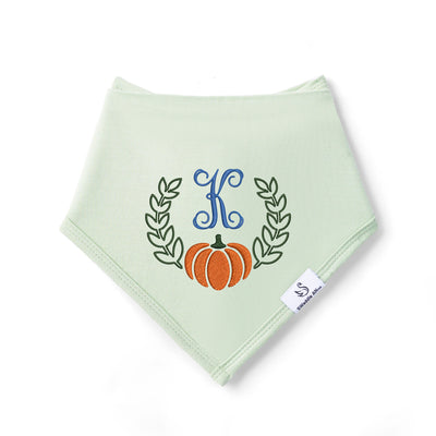 Personalized Embroidered Pumpkin Initials Baby Bamboo Bib