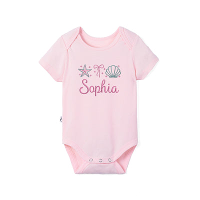 Custom Sea Creatures Embroidered Bamboo Baby Bodysuit