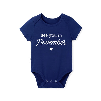 'See You in November' Bamboo Baby Bodysuit