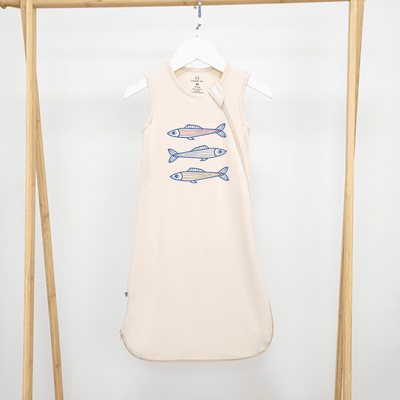 Embroidered Sardines Sleep Sack for a Dash of Playful Charm SwaddleAn