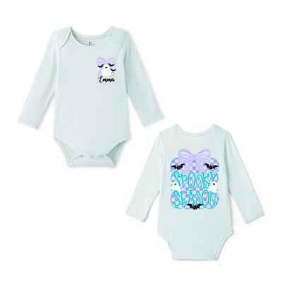 Custom Spooky Season Bamboo Baby Bodysuit