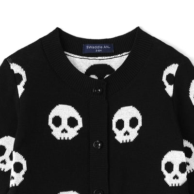 Skull Halloween Baby Knit Button Romper