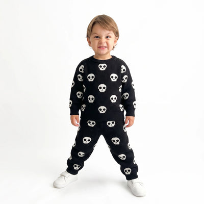 Skull Halloween Knit Jogger Pants