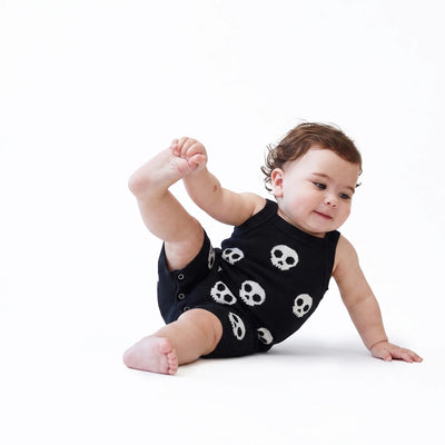 Skull Halloween Jacquard Knit Playsuit