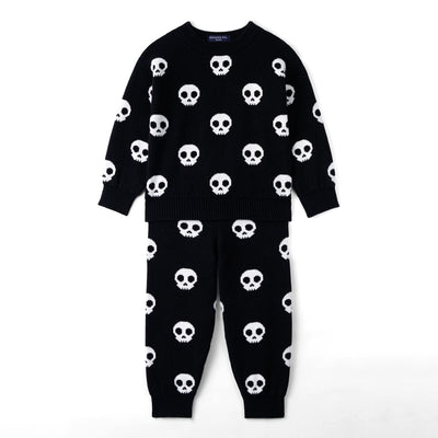 Skull Halloween Knit Long Sleeve Crewneck Sweater