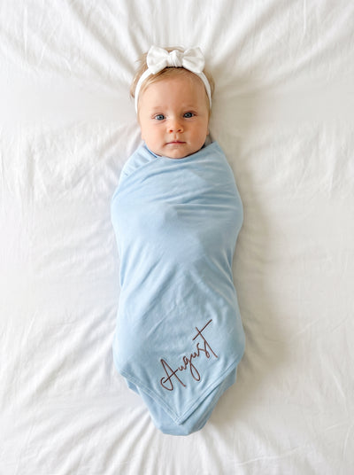 Custom Name Bamboo Swaddle Blanket