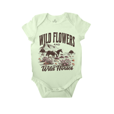 'Wild Horses Wildflowers' Western Bodysuit SwaddleAn